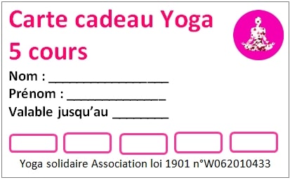 Carte cadeau Yoga 5 cours