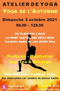Atelier de yoga en plein air à Nice dimanche 3/10/2021
