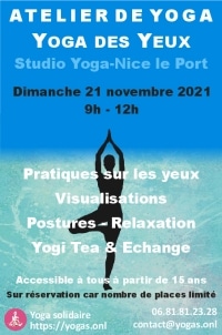 Atelier Yoga-Nice le Port : Yoga des yeux