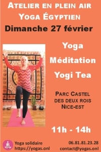 Atelier de yoga en plein air à Nice le 27/2/2022 : yoga égyptien
