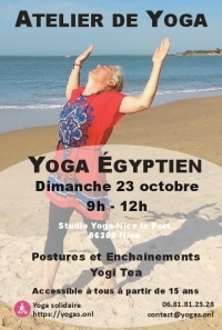 Atelier de yoga égyptien à Nice dimanche 23 octobre 2022