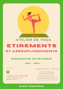 Atelier Yoga Etirements et Assouplissements à Nice le 18 février 2024