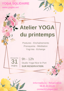 Atelier Yoga du printemps à Nice le 31/2/2024