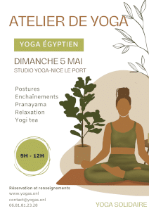 Atelier de yoga égyptien à Nice dimanche 5 mai 2024