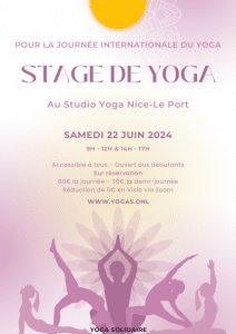 Stage de yoga à Nice pour la journée internationale du yoga