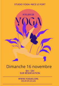 Atelier Yoga bien-être à Nice le 16/11/25