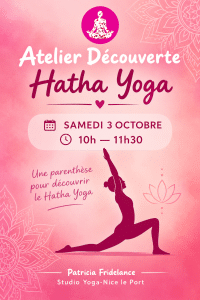 Atelier Découvert Hatha yoga au studio Yoga-Nice le Port